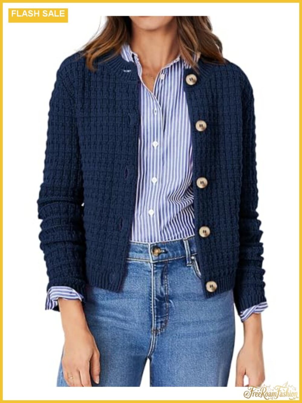 Long Sleeve Button Up Open Front Lightweight Cardigan Sweater